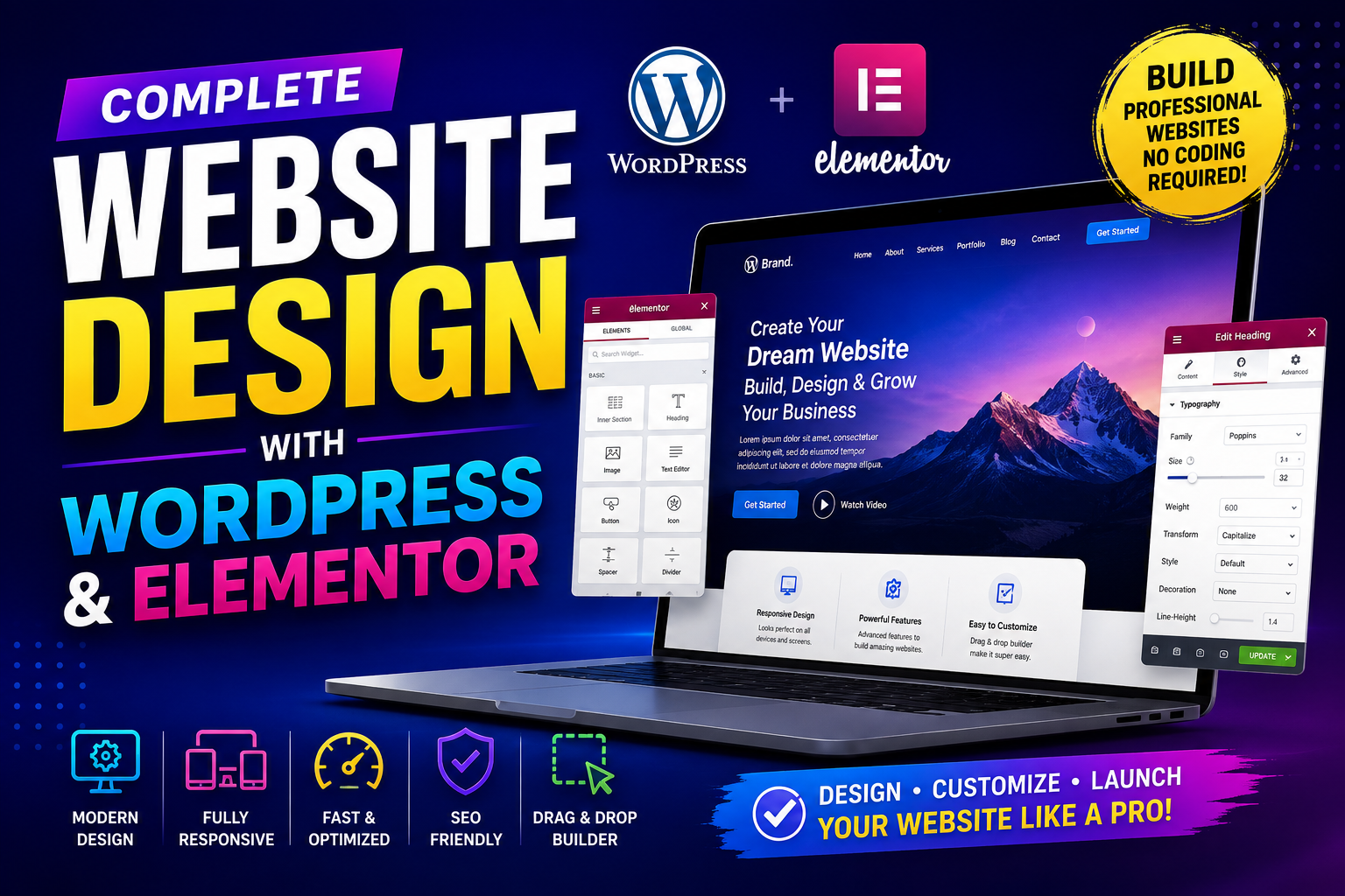 Complete Website Design with WordPress & Elementorw Course
